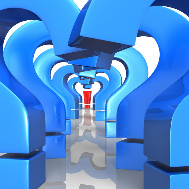 An abstract blue tunnel of arrows leading toward a single red arrow.